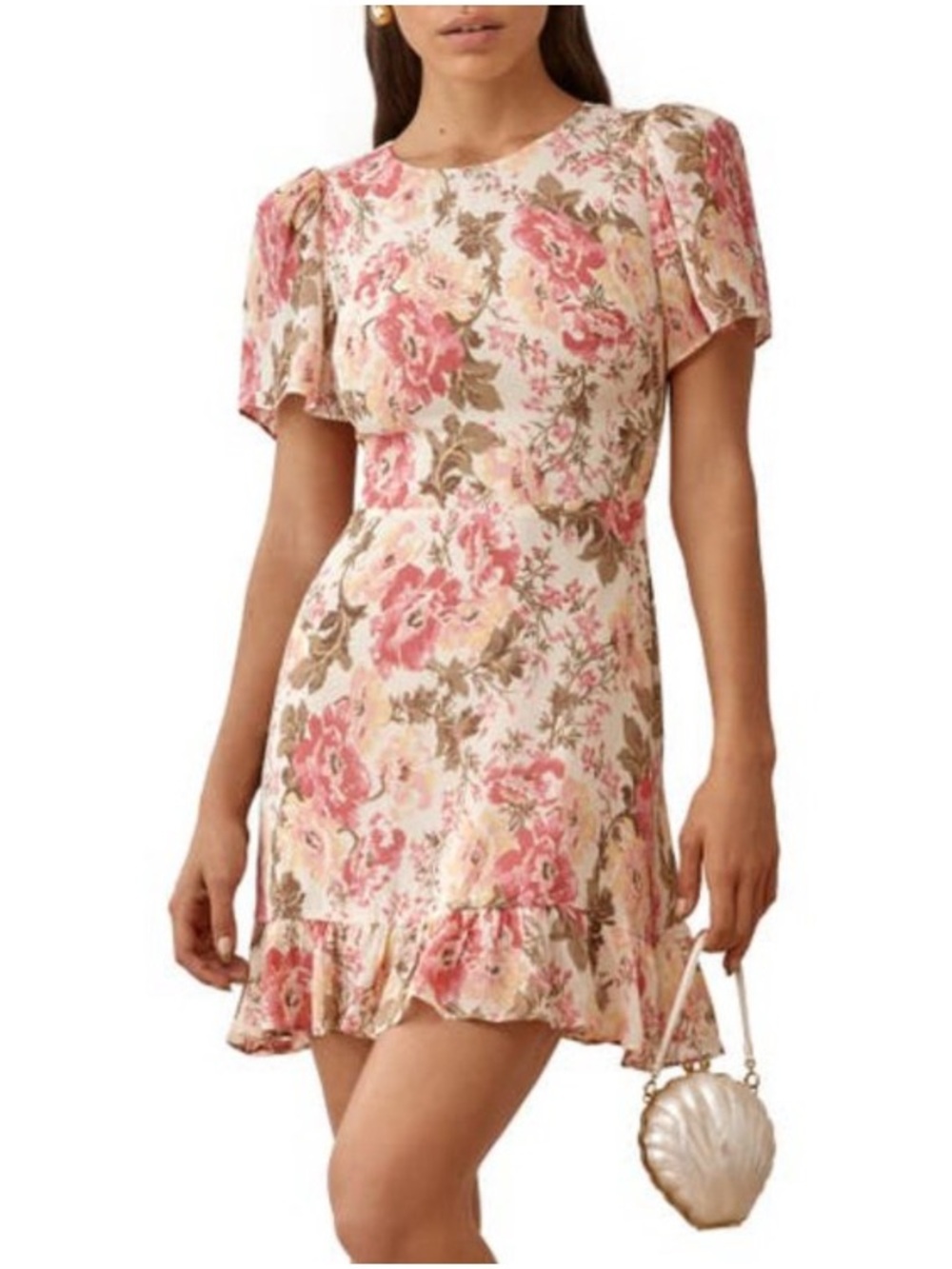 Reformation “beesly print minidress” in Farrah Floral Pink Size 8